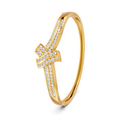 1.50 Ct Round Cut Moissanite Women's Bangle Bracelet 14K Gold Plated